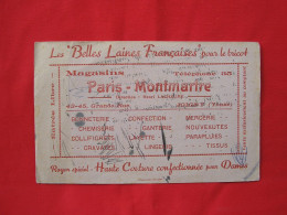 LDB - Buvard - Les Belles Laines Françaises Pour Le Tricot - Magasins PARIS-MONTMARTRE - 43-45 Grande-Rue JOIGNY (Yonne) - Vestiario & Tessile