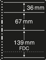 Prinz System, Einseitig, Universallochung, Schwarz, Für FDC - 10 Blätter Neu ( - Fogli Bianchi