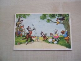 Carte Postale Ancienne CHATS HABILLES - Chats