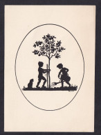 Silhouette - Planting A Tree / Postcard Not Circulated, 2 Scans - Silhouettes