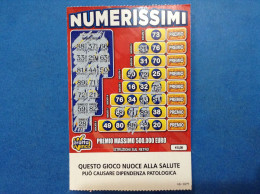 Lotteria Gratta E Vinci Numerissimi Lotto 3319 Numero 73 Variante Al Retro FSC Cartone A Sostegno Codice 02 - Biglietti Della Lotteria