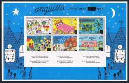 Anguilla 310a Sheet, MNH. Michel Bl.19. Christmas 197. Child Drawings. - Anguilla (1968-...)
