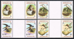 Anguilla 398-401 Gutter, MNH. Mi 396-399. Birds 1980. Pelican, Swallow, Heron, - Anguilla (1968-...)