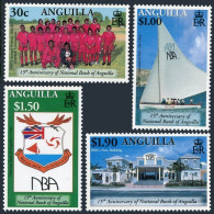 Anguilla 1040-1043,MNH. National Bank Of Anguilla,15th Ann.2000.Soccer Team,Boat - Anguilla (1968-...)