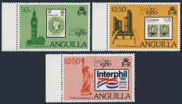 Anguilla 391-393,393a Sheet,MNH. LONDON-1980,Big Ben,Statue Of Liberty. - Anguilla (1968-...)