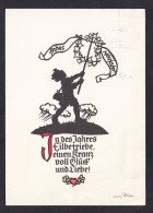 Georg Plischke - Frohes Neuhahr / Postcard Circulated, 2 Scans - Silhouetkaarten