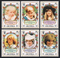 Anguilla 485-490,491,MNH.Michel 483-488,Bl.43. Princess Diana,21th Birthday,1982 - Anguilla (1968-...)