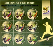 South Africa RSA 2010 Sheet 3rd Joint SAPOA Issue FIFA World Cup Football Game Soccer Sports Round Shap Stamps MNH - Nuovi