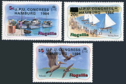 Anguilla 606-608,MNH.Michel 604-606. UPU CONGRESS HAMBURG-1984.Pelican,ships. - Anguilla (1968-...)