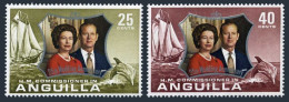 Anguilla 161-162, MNH. Michel 160-161. QE II Silver Wedding, 1972. Dolphin,Ship. - Anguilla (1968-...)