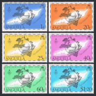 Anguilla 199-204, 204a Sheet, MNH. Michel 198-203, Bl.6. UPU-100, 1974. Map. - Anguilla (1968-...)