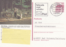 Deutschland. Bildpostkarte 6640 MERZIG - Wölfe Im Freigehege, Wertstempel 60 Pfg. Burgen Und Schlösser, Serie "p" - Bildpostkarten - Gebraucht