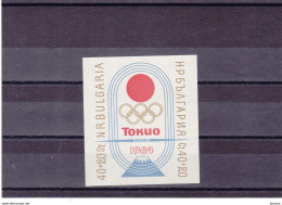 BULGARIE 1964 JEUX OLYMPIQUES DE TOKYO Yvert BF 14, Michel Block 14 NEUF** MNH  Cote 9 Euros - Blocchi & Foglietti