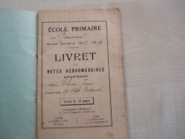 Ancien Livret De Note ECOLE PRIMAIRE DE DAUMESNIL 1928/1929 - Diplome Und Schulzeugnisse