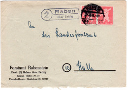 1946, Landpost Stpl. 2 RABEN über Belzig Auf Forstamt Brief M. 2x12 Pf. - Andere & Zonder Classificatie