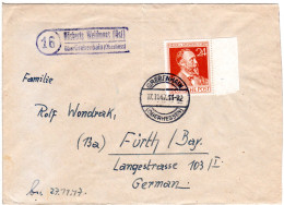 1947, Landpost Stpl. NÖSBERTS WEIDMOOS (OST) über Grebenhain Auf  Brief M. 24 Pf - Altri & Non Classificati
