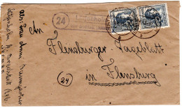 1947, Landpost Stpl. 24 LÜTJENHOLM über Bredstedt Auf  Brief M. 2x12 Pf - Andere & Zonder Classificatie