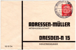 DR, Gebr. 12 Pfg. Privatganzsache Umschlag Adressen Müller AG Dresden - Autres & Non Classés