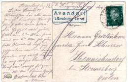 DR 1930, Landpost Stpl. AVENDORF Lüneburg Land Auf Karte M. 6 Pf.  - Brieven En Documenten