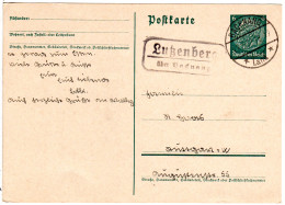 DR 1937, Landpost Stpl. LUTZENBERG über Backnang Auf 6 Pf. Ganzsache - Storia Postale