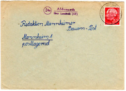 BRD 1959, Landpost Stpl. 24a ABBENSETH über Lamstedt (NE) Auf Brief M. 20 Pf. - Verzamelingen