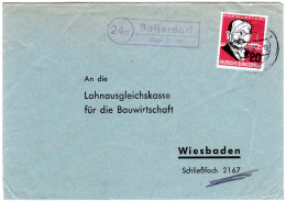 BRD 1957, Landpost Stpl. 24a BALJERDORF über Stade Auf Brief M. 20 Pf. Ballin. - Colecciones