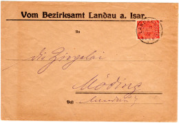 DR 1922, Gute EF 1 Mk. Dienst Auf Brief V. Landau N. Möding (Kat. 80 €). - Servizio