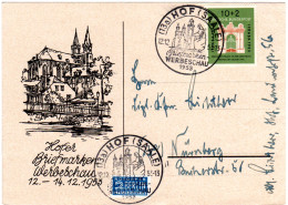 BRD 1953, EF 10 Pf. IFRABA Auf Sonderkarte Hofer Briefmarken Werbeschau - Brieven En Documenten