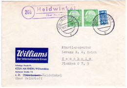 BRD 1955, Landpoststempel 20b HEIDWINKEL über Helmstedt Auf Zirkus Brief - Storia Postale