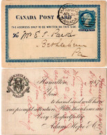 Kanada 1891, 1 C. Ganzsache V. Hamilton M. Rücks. Hardware & Metal Zudruck  - Postal History