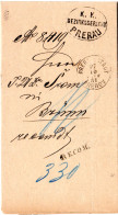 Österreich 1881, K1 PRERAU STADT U. L1 RECOM. Auf Einschreiben Gerichts Brief - Storia Postale