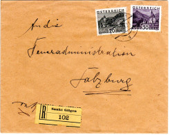Österreich 1931, 20+30 H. Auf Einschreiben Brief V. Sankt Gilgen - Brieven En Documenten