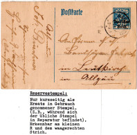 DR 1921, Alter Bayern Reservestempel HAUSEN R Auf 30 Pf. Ganzsache. (Helbig 100) - Covers & Documents