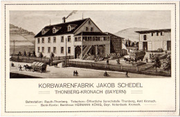 Thonberg-Kronach, Korbwarenfabrik J. Schedel, Ungeb. Sw-AK Gebäude U. Fuhrwerken - Sonstige & Ohne Zuordnung