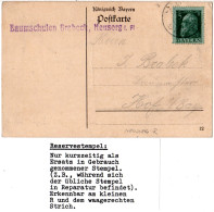 Bayern 1913, Reservestempel NEUSORG R Auf Karte M. 5 Pf. - Briefe U. Dokumente