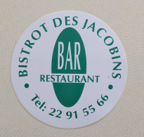 Autocollant Vintage Amiens - Bistrot Des Jacobins Bar Restaurant - Stickers