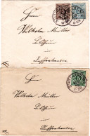 Württemberg 1896, 2 Ortsbriefe Stuttgart-Zuffenhausen M. Versch. Frankaturen - Brieven En Documenten