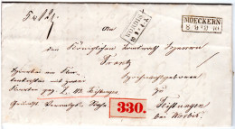 Preussen 1865, R3 ERFURT PACKKAMMER Auf Paket Brief N. Worbis - Storia Postale