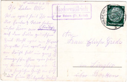 DR 1939, Landpost Stpl. NIEDERMÖLLRICH über Wabern Auf Karte M. 6 Pf. - Covers & Documents