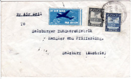 Pakistan 1951, 6+8 A. Auf Brief M. Interessantem 2sprachigem BY AIR MAIL-label - Andere-Azië