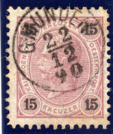 Österreich 15 Kr. M. Zentr. Oberösterreich Fingerhut-Stpl. GMUNDEN - Storia Postale