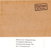 Landpoststellen Stpl. UTZWINGEN über Nördlingen, Originalprobe Aus Archiv - Covers & Documents