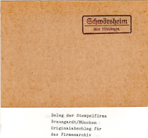 Landpoststellen Stpl. SCHWÖRSHEIM über Nördlingen, Originalprobe Aus Archiv - Covers & Documents