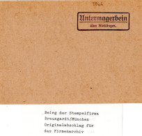 Landpoststellen Stpl. UNTERMAGERBEIN über Nördlingen, Originalprobe Aus Archiv - Cartas & Documentos