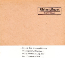Landpoststellen Stpl. KLEINERDLINGEN über Nördlingen, Originalprobe Aus Archiv - Lettres & Documents
