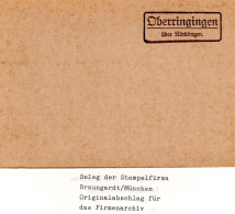 Landpoststellen Stpl. OBERRINGINGEN über Nördlingen, Originalprobe Aus Archiv - Briefe U. Dokumente