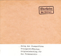 Landpoststellen Stpl. EDERHEIM über Nördlingen, Originalprobe Aus Archiv - Brieven En Documenten
