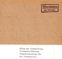 Landpoststellen Stpl. WARNHOFEN über Nördlingen, Originalprobe Aus Archiv - Cartas & Documentos