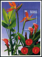 Antigua 1929, MNH. Michel Bl.324. Flowers 1995. Bird Of Paradise Calla Lily. - Antigua En Barbuda (1981-...)