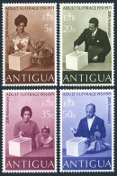 Antigua 267-270, MNH. Mi 256-259. Adult Suffrage-20,1971. Voting By Market Woman - Antigua And Barbuda (1981-...)